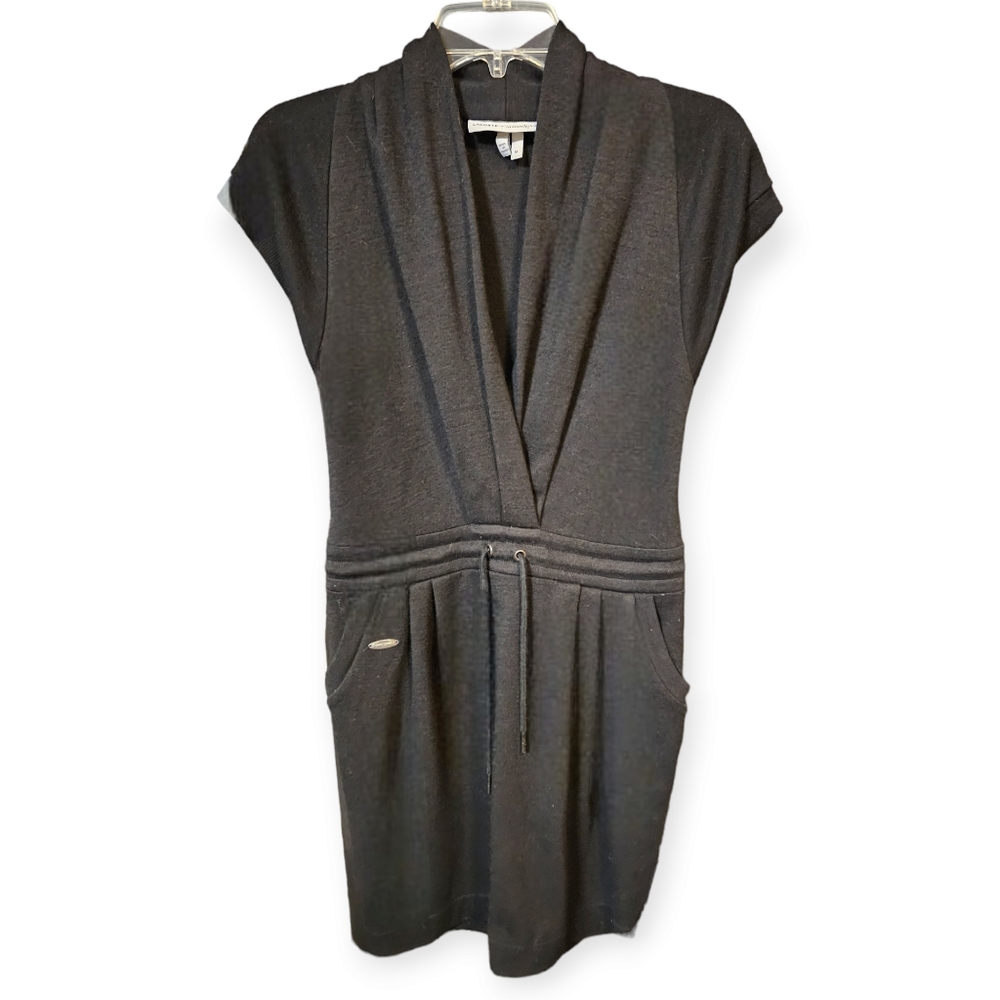 Lacoste + Malandrino 100% Wool Short Sleeve V Neck Knit Dress